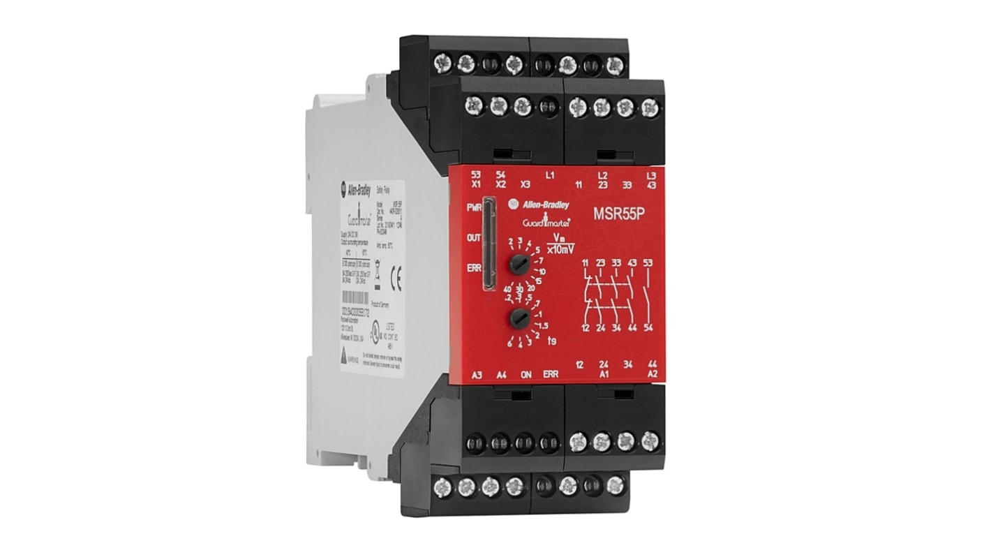 Allen Bradley 440R / MSR55P Speed/Standstill Monitoring Safety Relay, 115V ac, Dual-Channel, 3 Safety Contacts