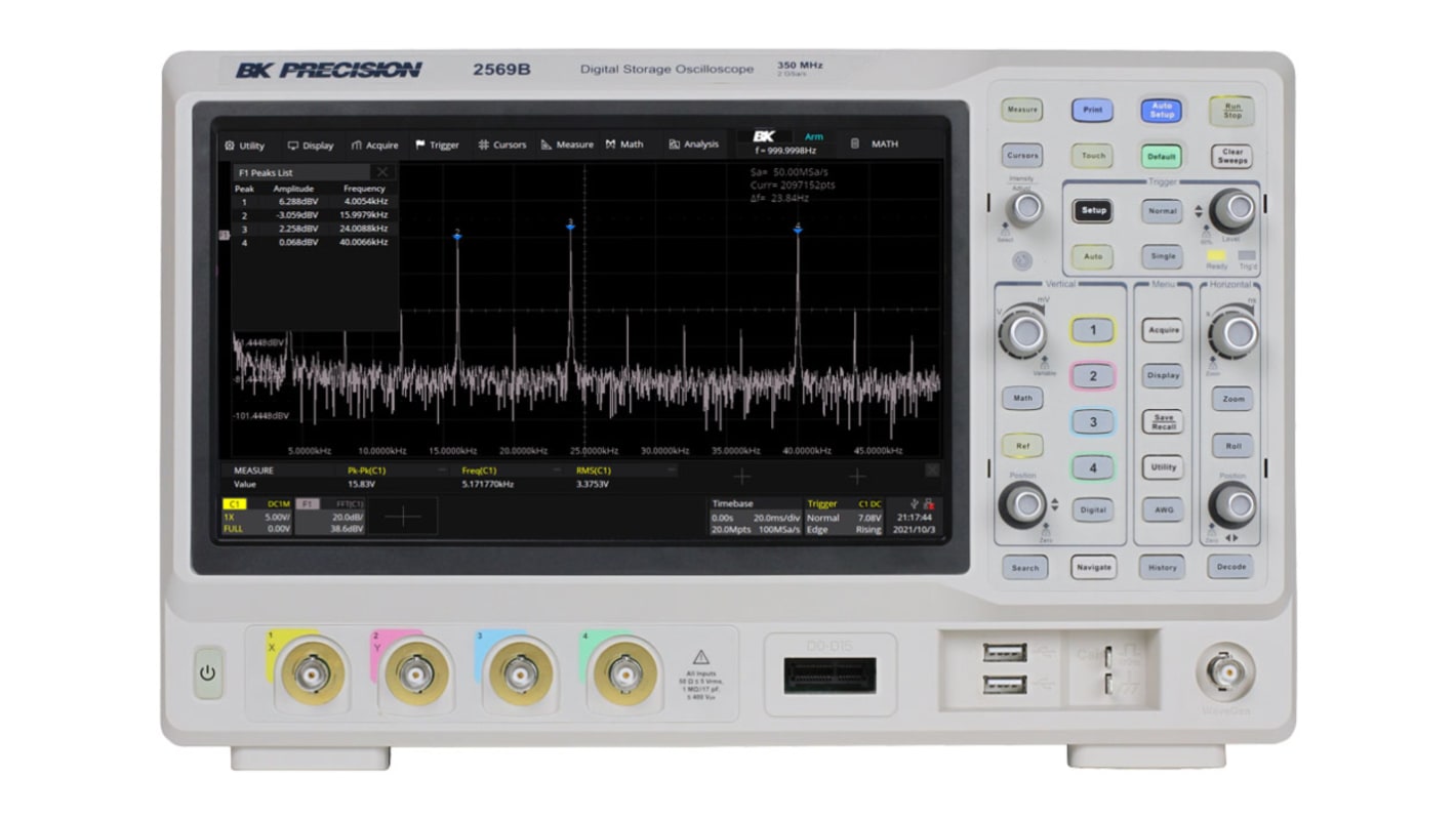 BK Precision BK2569B 2560B Series, 350MHz Bench Oscilloscope, 4 Analogue Channels