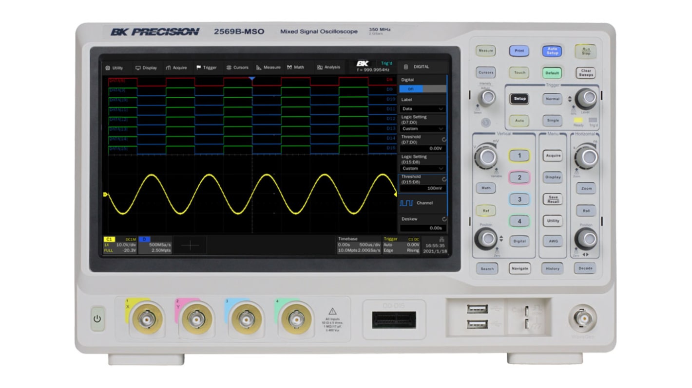 BK Precision BK2569B-MSO 2560B Series, 350MHz Bench Oscilloscope, 4 Analogue Channels