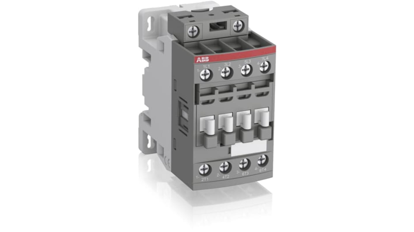 Contactor ABB de 4 polos, 4 NA, 25 A, bobina 250 V, 4 kW
