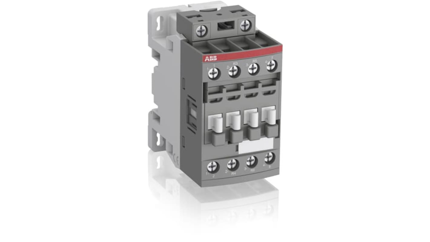 Contattore Controllo motori ABB, 4 poli, 2 NA/2 NC, 30 A, 7,5 kW, bobina 12 → 20 V c.c.