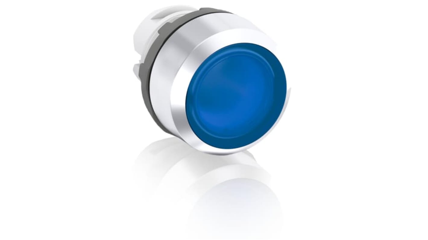 Cabezal de pulsador ABB serie MP2, Ø 22.5mm, de color Azul, Redondo, Mantenido