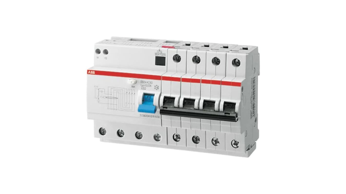 ABB RCBO DS200 FI/LS-Schalter 13A, 4-polig Typ B