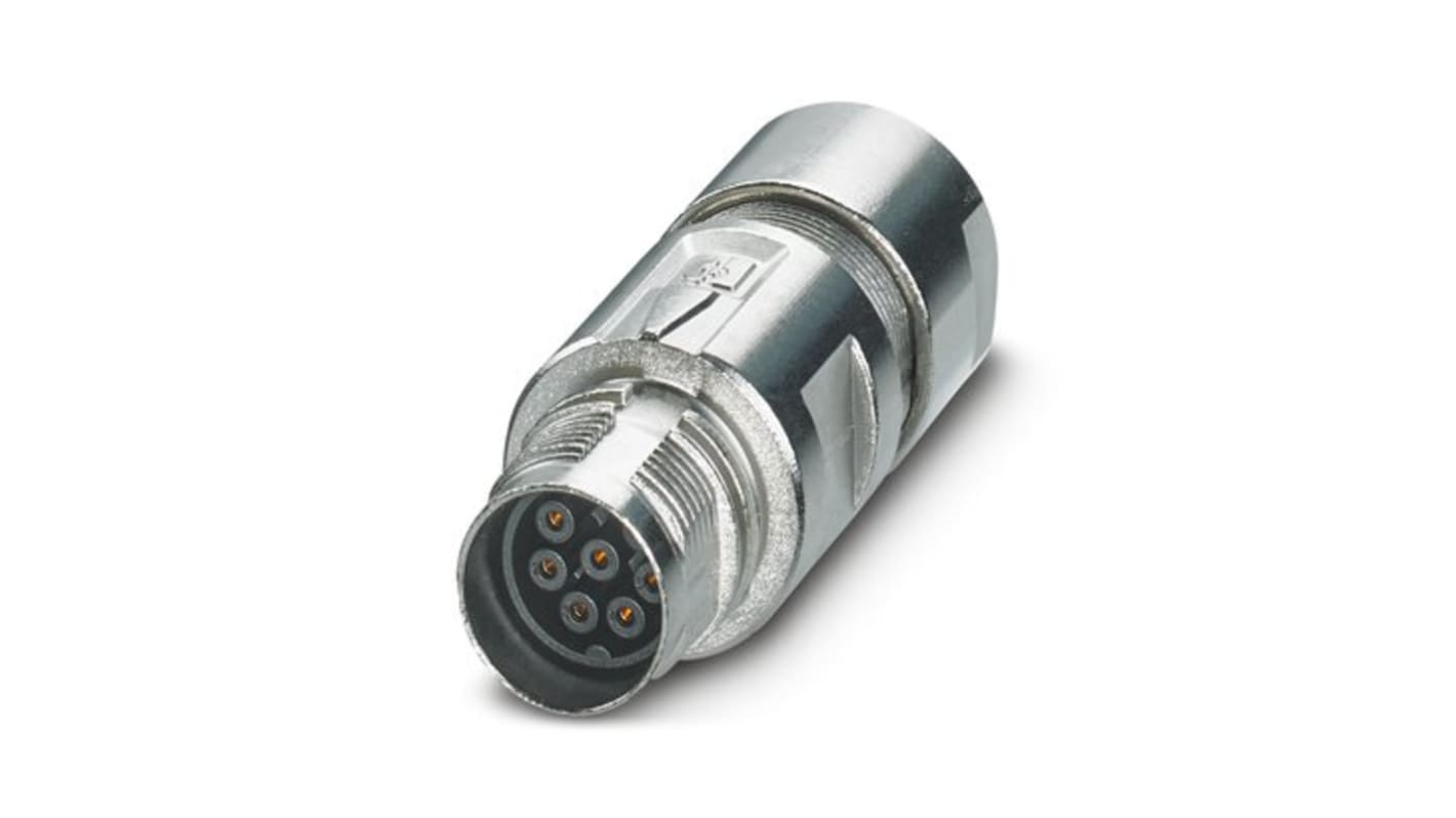 Conector circular Phoenix Contact hembra serie M17 PRO de 8 vías, montaje aéreo, IP67, IP68