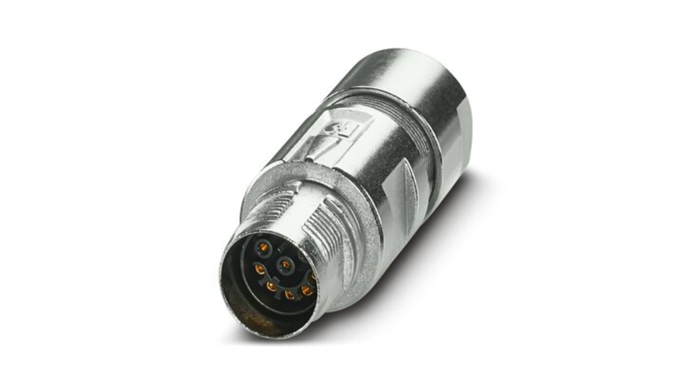 Conector circular Phoenix Contact hembra serie M17 PRO de 8 vías, montaje aéreo, IP67, IP68