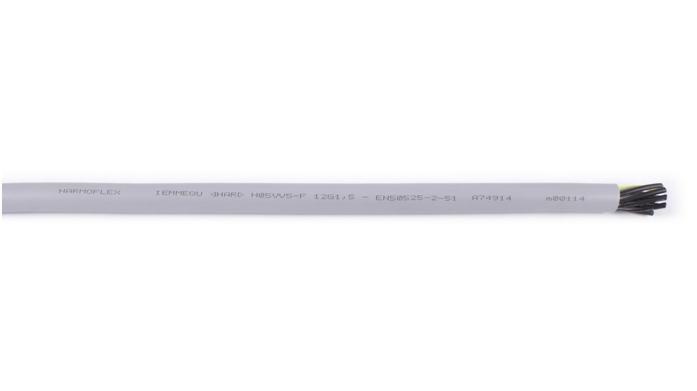 Câble de commande AXINDUS HARMOFLEX, 12 x 1,5 mm², 14 AWG, gaine PVC, type TM5 Gris, , 100m