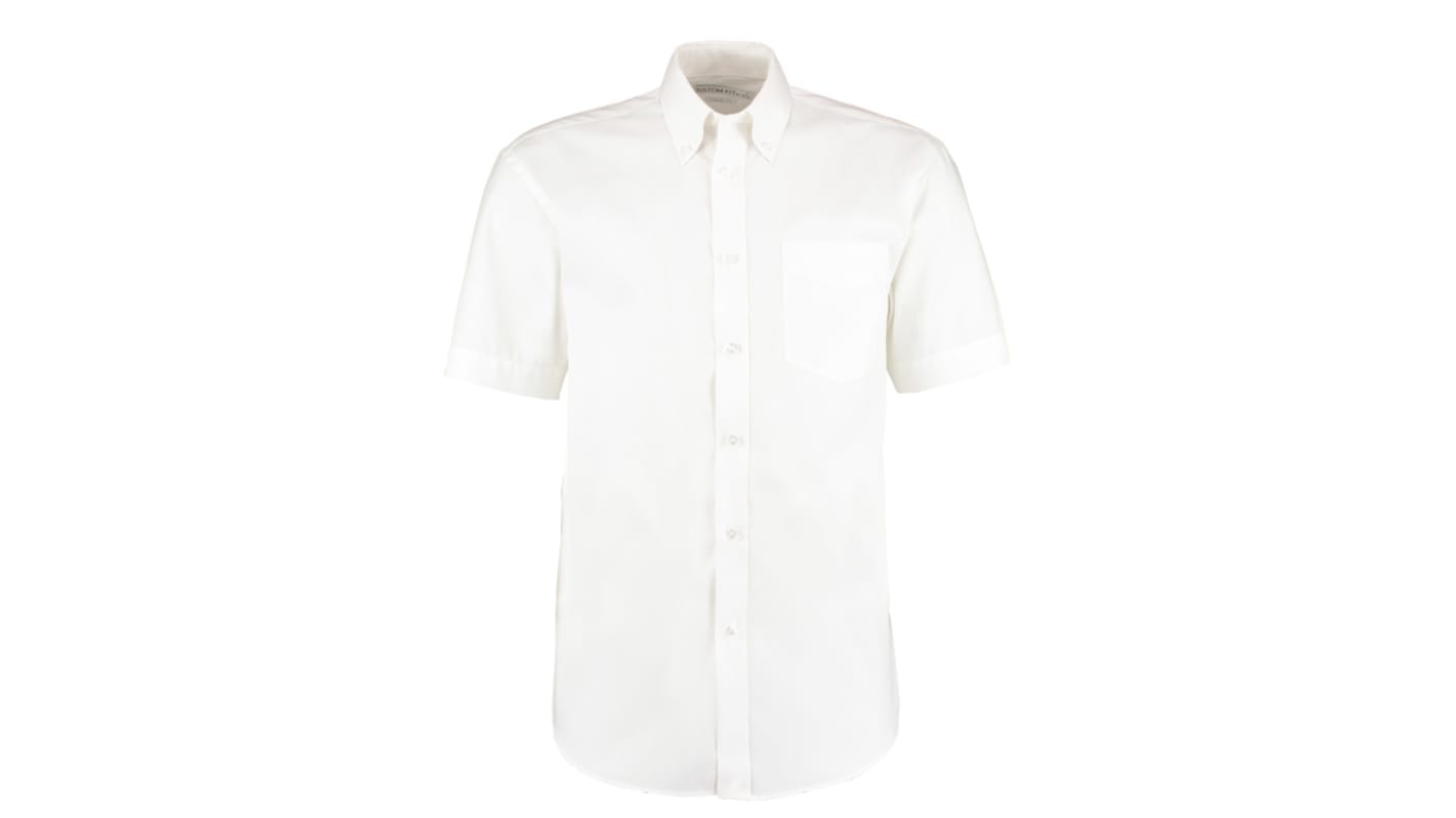 Kustom Kit KK109 White Cotton, Polyester Work Shirt, UK 45in, EU 131cm