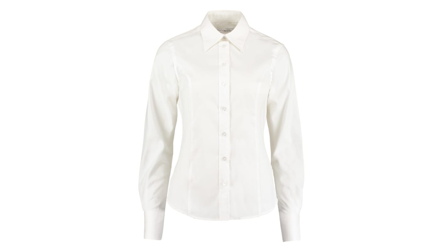 Camisa de trabajo para mujer Kustom Kit KK702 de Algodón, poliéster de color Blanco, talla 108cm