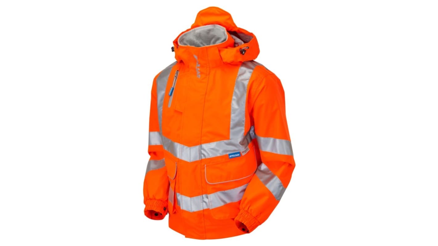 PULSAR Unisex Warnschutzjacke Gut sichtbar, wasserdicht Orange, Größe XXL