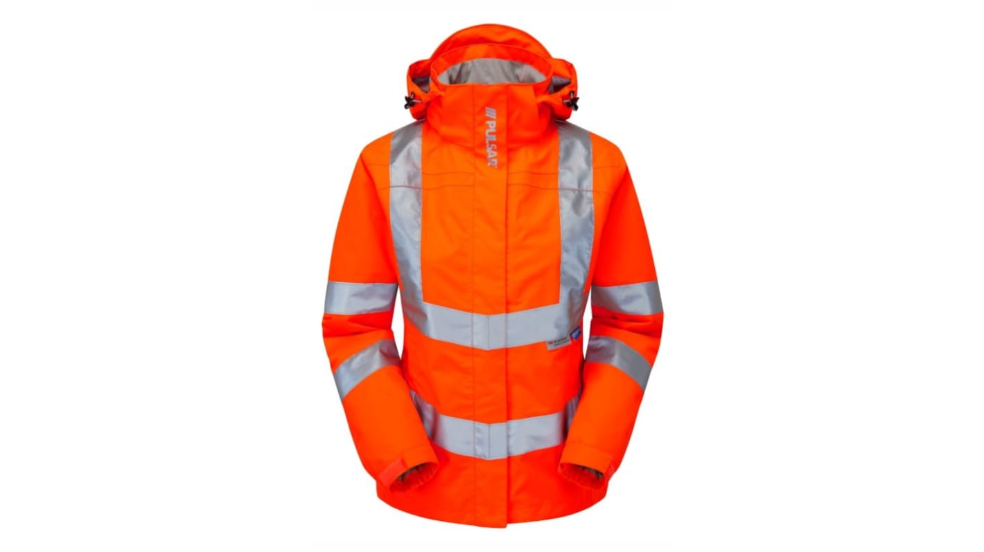 Chaqueta Softshell de alta visibilidad Mujer PULSAR de color Naranja, talla 10, impermeable