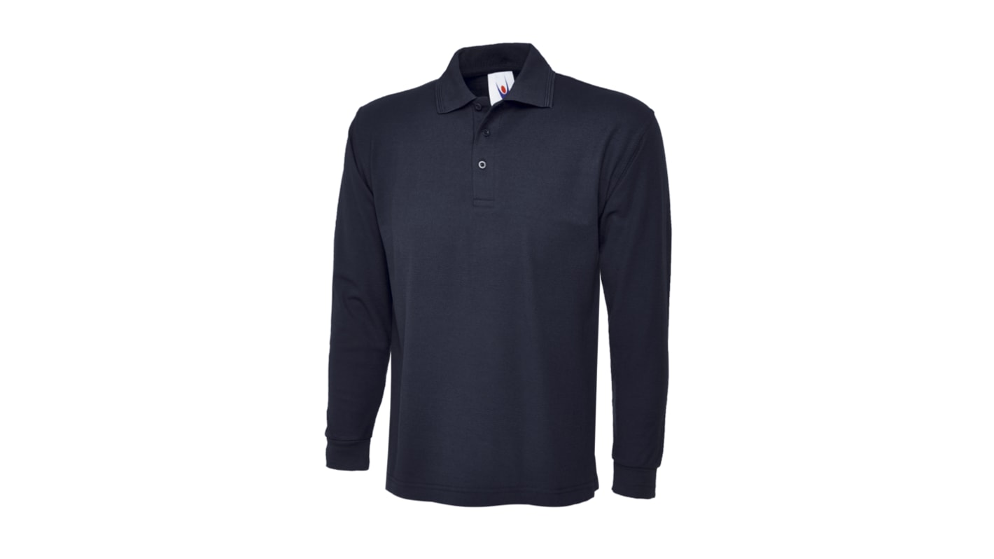 Uneek UC113 Navy Cotton, Polyester Polo Shirt, UK- 40 → 42in, EUR- 101 → 107cm