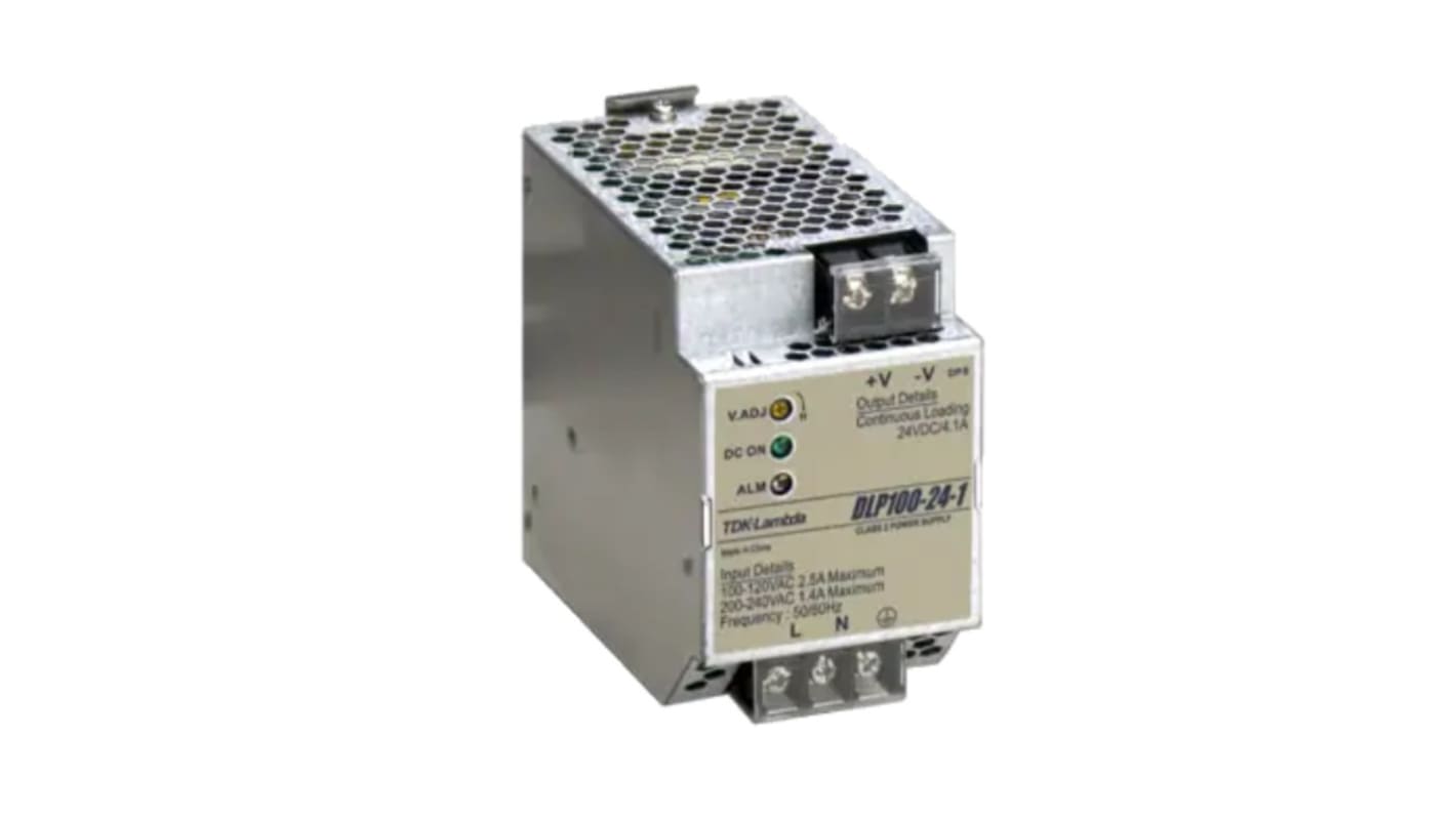 TDK-Lambda DLP DIN-Schienen Netzteil DIN-Schienen Netzteil 24V dc / 4.1A 98.4W 85 → 265V ac
