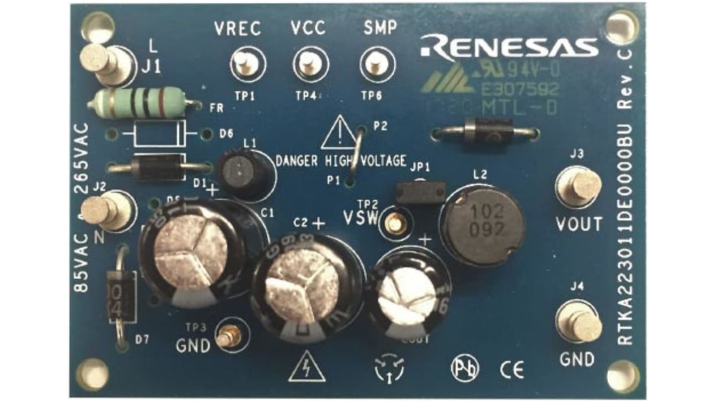 ルネサス エレクトロニクス 評価ボード, 評価ボード, バックコンバータ, RAA2230114GP3#NA0 用, RTKA223011DE0000BU