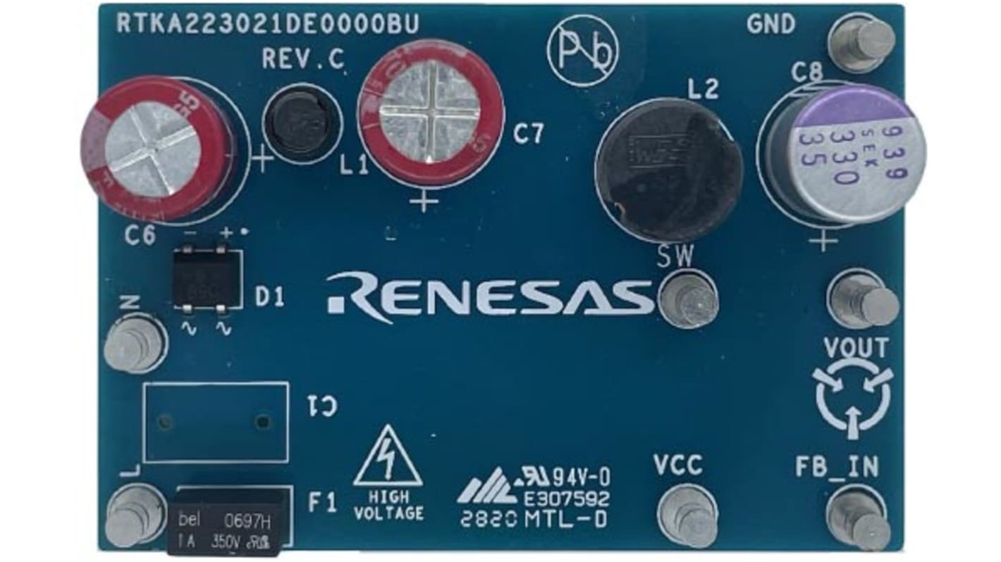 ルネサス エレクトロニクス 評価ボード, 評価ボード, バックコンバータ, RAA2230114GSP#AA0 用, RTKA223021DE0000BU
