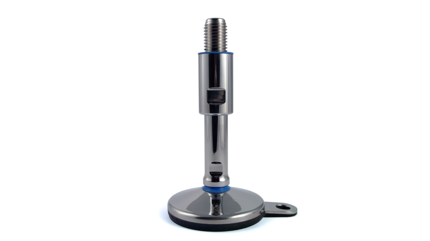 Pie ajustable RS PRO con almohadilla de Acero Inoxidable, rosca M20 x 140mm, carga máx. 2500kg, ángulo 15°
