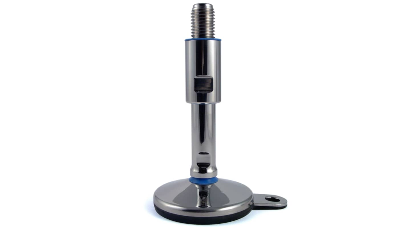 RS PRO M12 Stainless Steel Hygienic Adjustable Foot, 1000kg Static Load Capacity 15° Tilt Angle