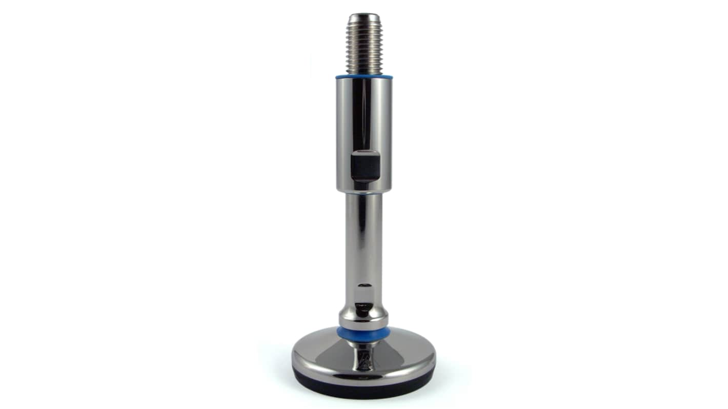 RS PRO M16 Stainless Steel Hygienic Adjustable Foot, 2500kg Static Load Capacity 15° Tilt Angle