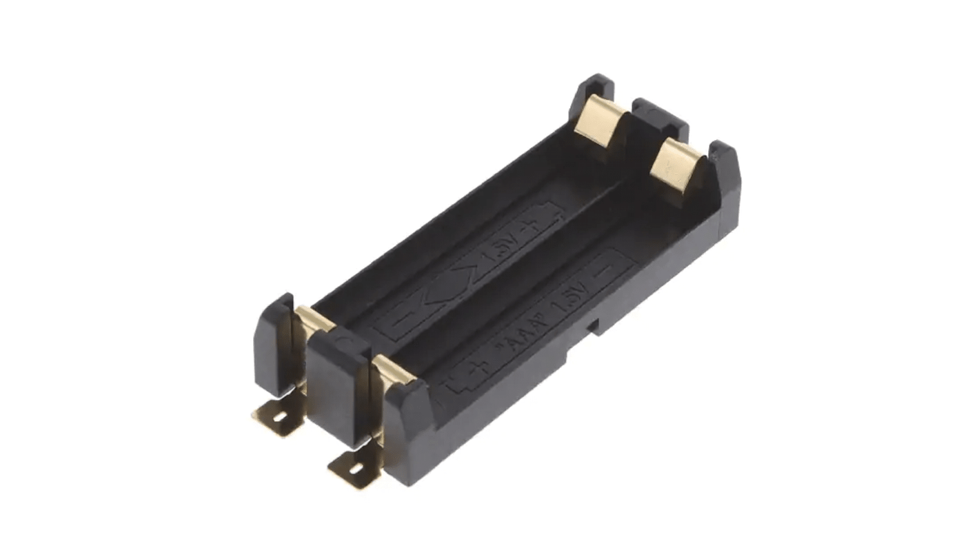 RS PRO 2 x AAA Battery Holder, Leaf Spring Contact