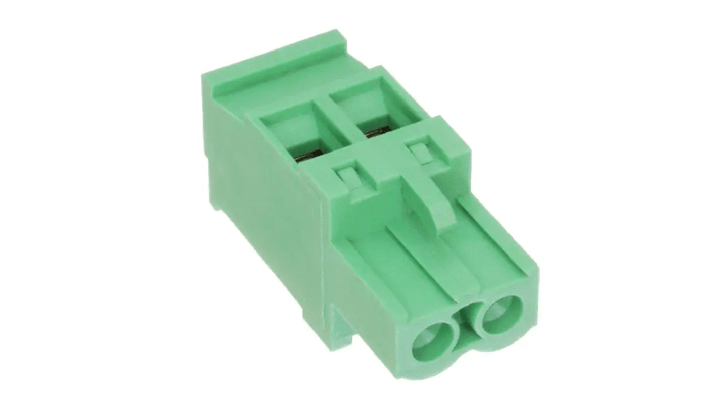RS PRO, 5mm Pitch, 2 Way, Pluggable Terminal Block, Plug, Free Hanging (In Line)