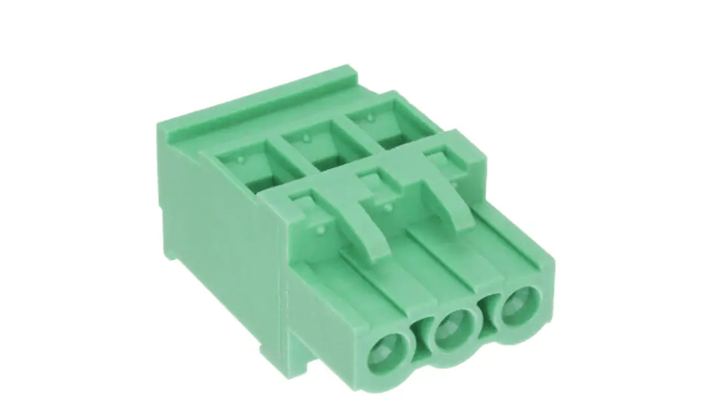RS PRO, 5.08mm Pitch, 3 Way, Pluggable Terminal Block, Plug, Free Hanging (In Line)
