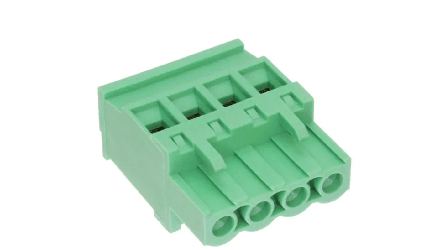 RS PRO, 5mm Pitch, 4 Way, Pluggable Terminal Block, Plug, Free Hanging (In Line)
