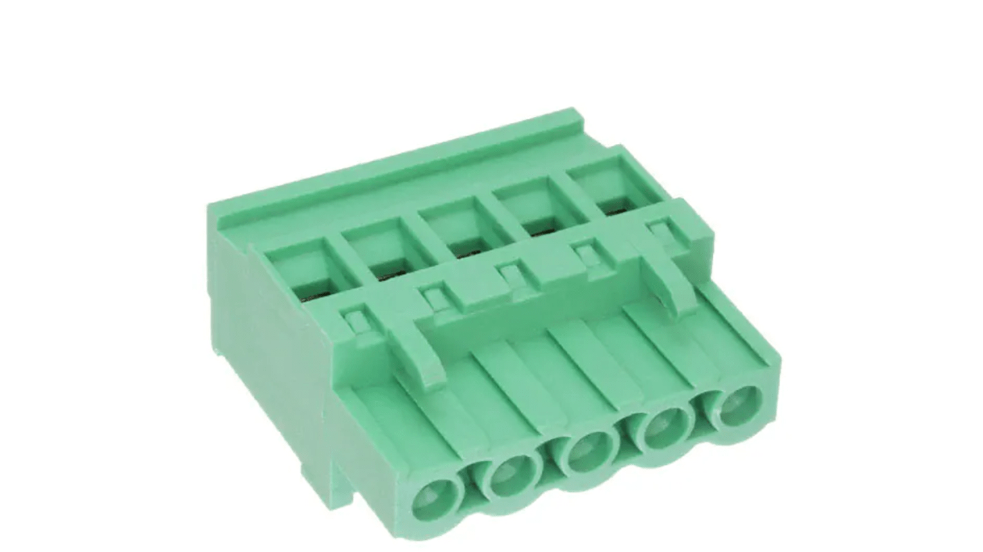 RS PRO, 5mm Pitch, 5 Way, Pluggable Terminal Block, Plug, Free Hanging (In Line)