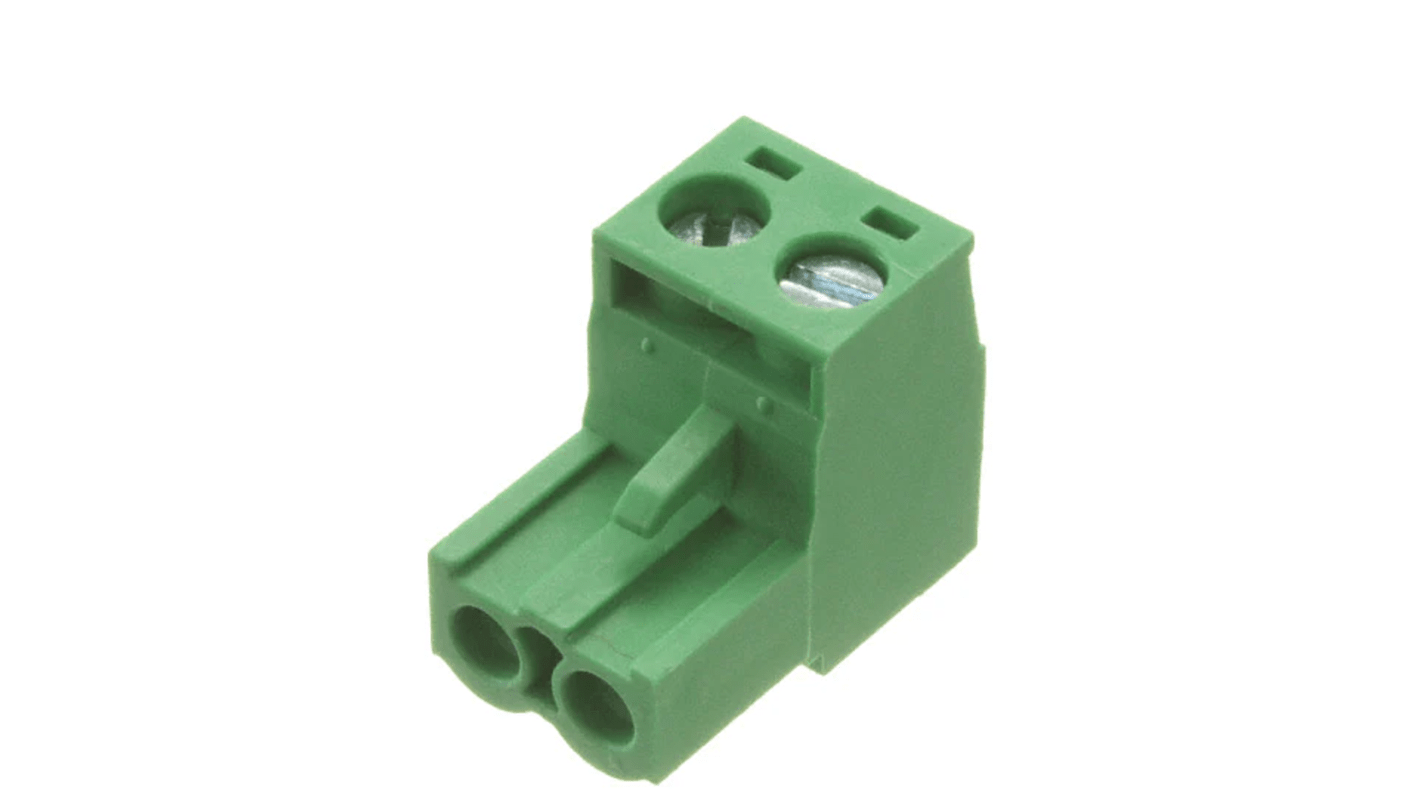 RS PRO 5.08mm Pitch 2 Way Pluggable Terminal Block, Plug, Free Hanging (In Line)