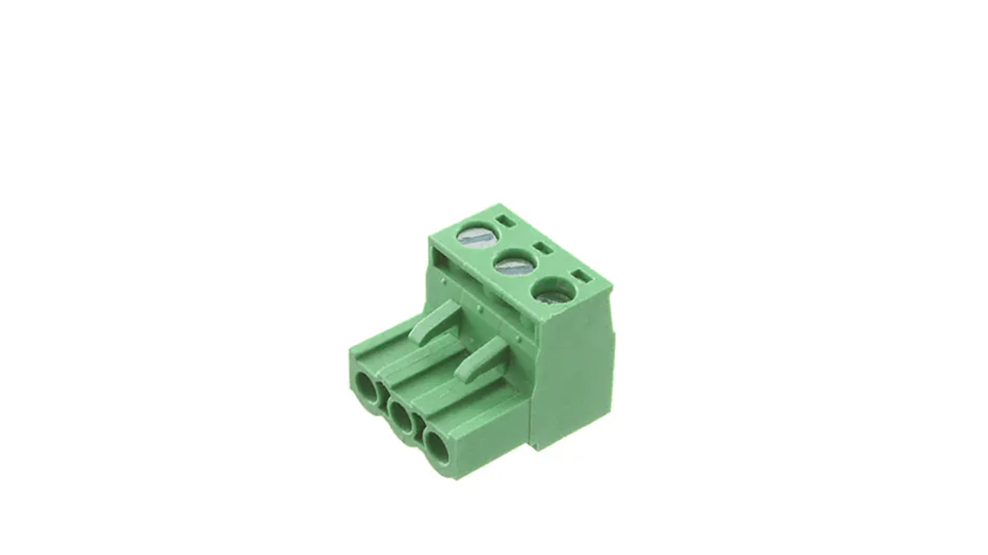 RS PRO, 5.08mm Pitch, 3 Way, Pluggable Terminal Block, Plug, Free Hanging (In Line)