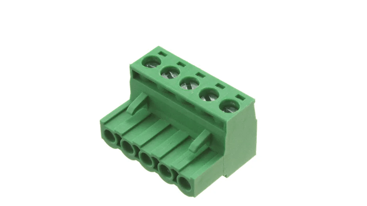 RS PRO, 5mm Pitch, 5 Way, Pluggable Terminal Block, Plug, Free Hanging (In Line)