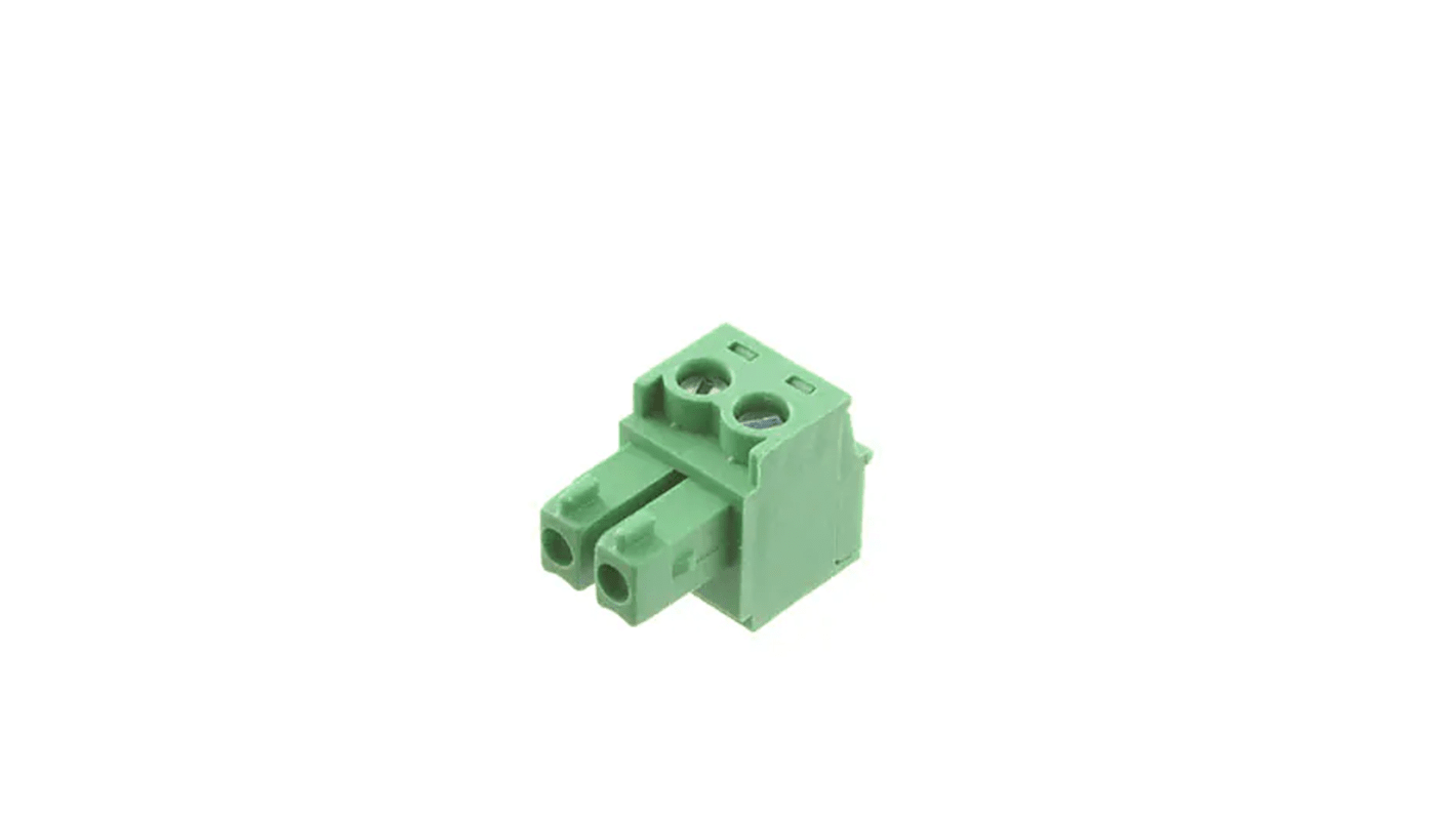 RS PRO 3.81mm Pitch 2 Way Pluggable Terminal Block, Plug, Free Hanging (In Line)