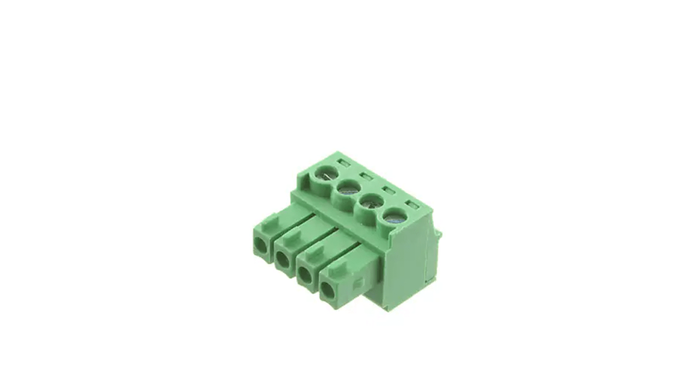 RS PRO 3.5mm Pitch 4 Way Pluggable Terminal Block, Plug, Free Hanging (In Line)