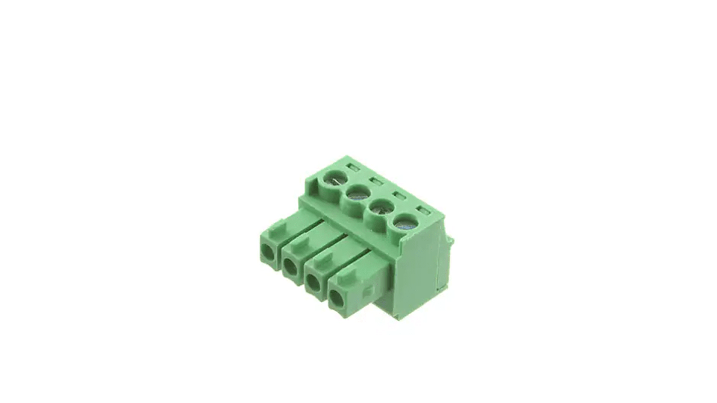 RS PRO, 3.5mm Pitch, 4 Way, Pluggable Terminal Block, Plug, Free Hanging (In Line)
