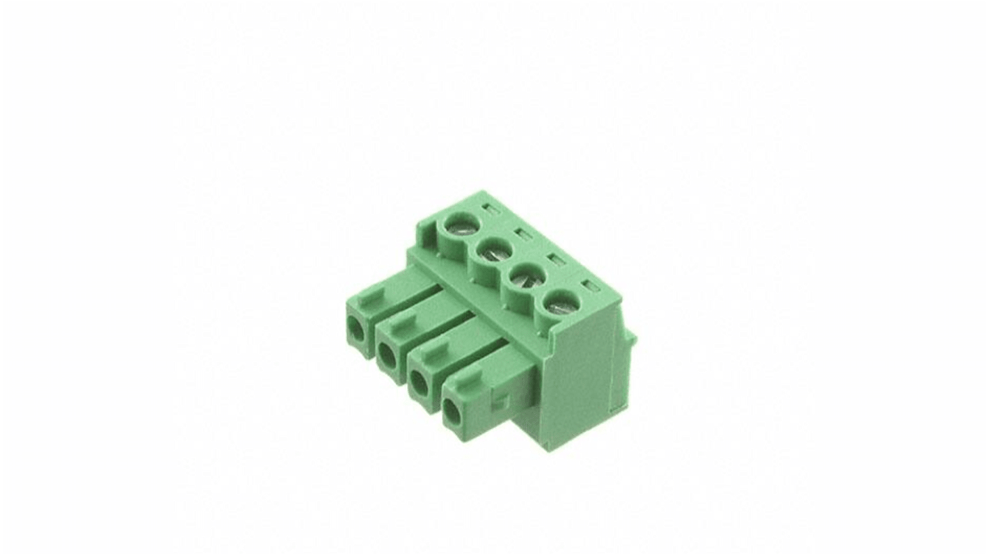 RS PRO, 3.81mm Pitch, 4 Way, Pluggable Terminal Block, Plug, Free Hanging (In Line)