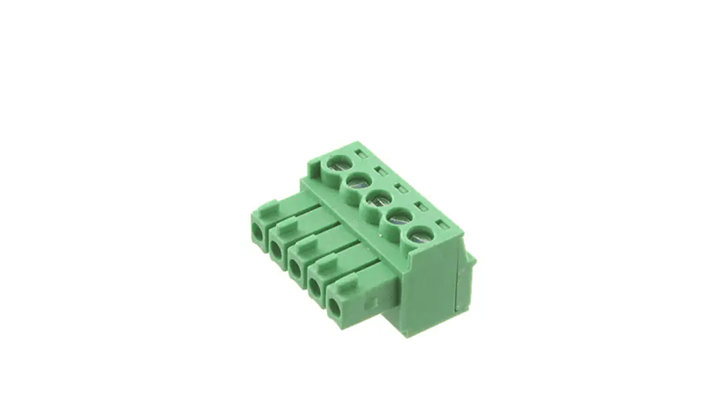 RS PRO, 3.5mm Pitch, 5 Way, Pluggable Terminal Block, Plug, Free Hanging (In Line)