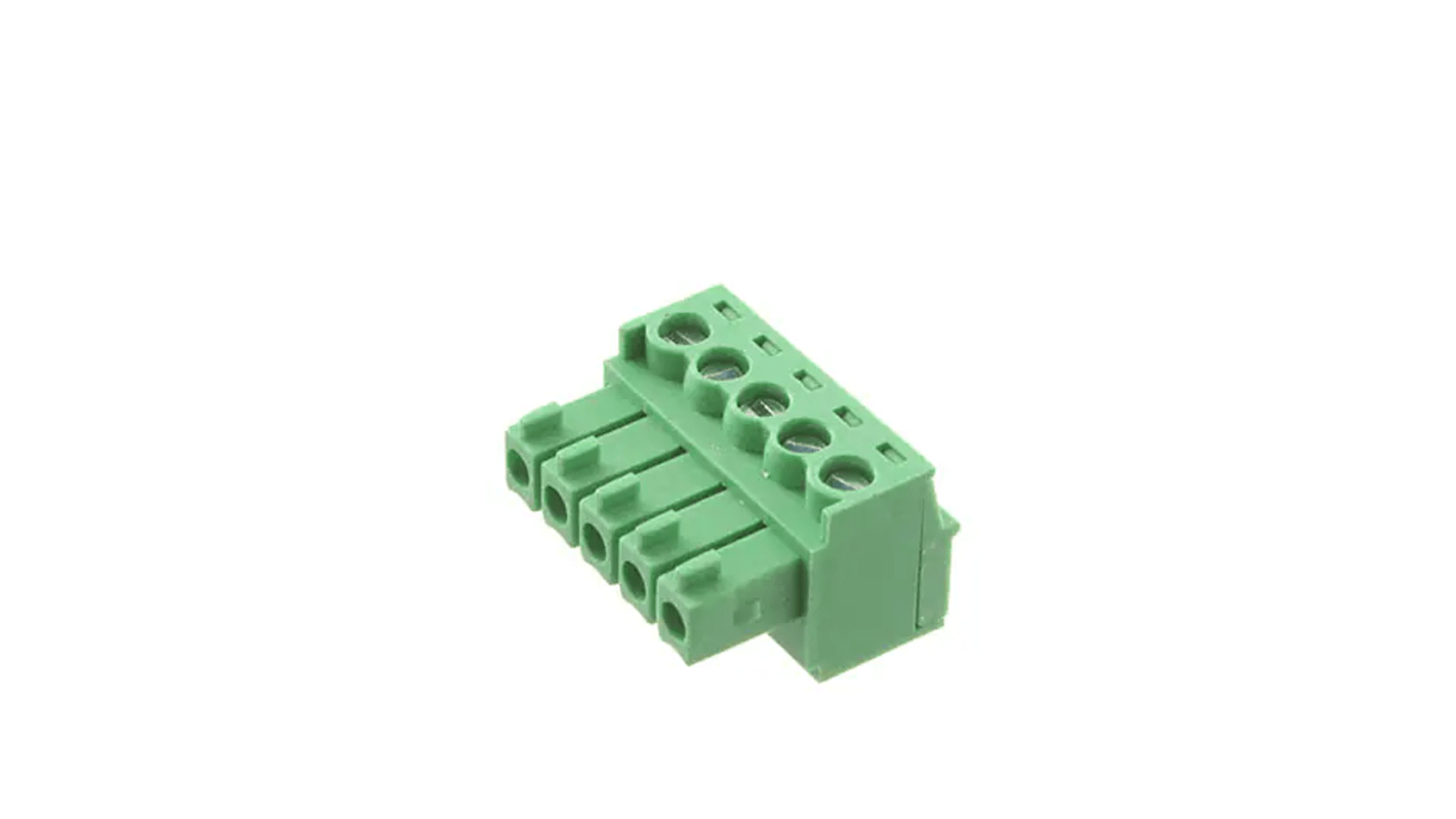 RS PRO 3.5mm Pitch 5 Way Pluggable Terminal Block, Plug, Free Hanging (In Line)