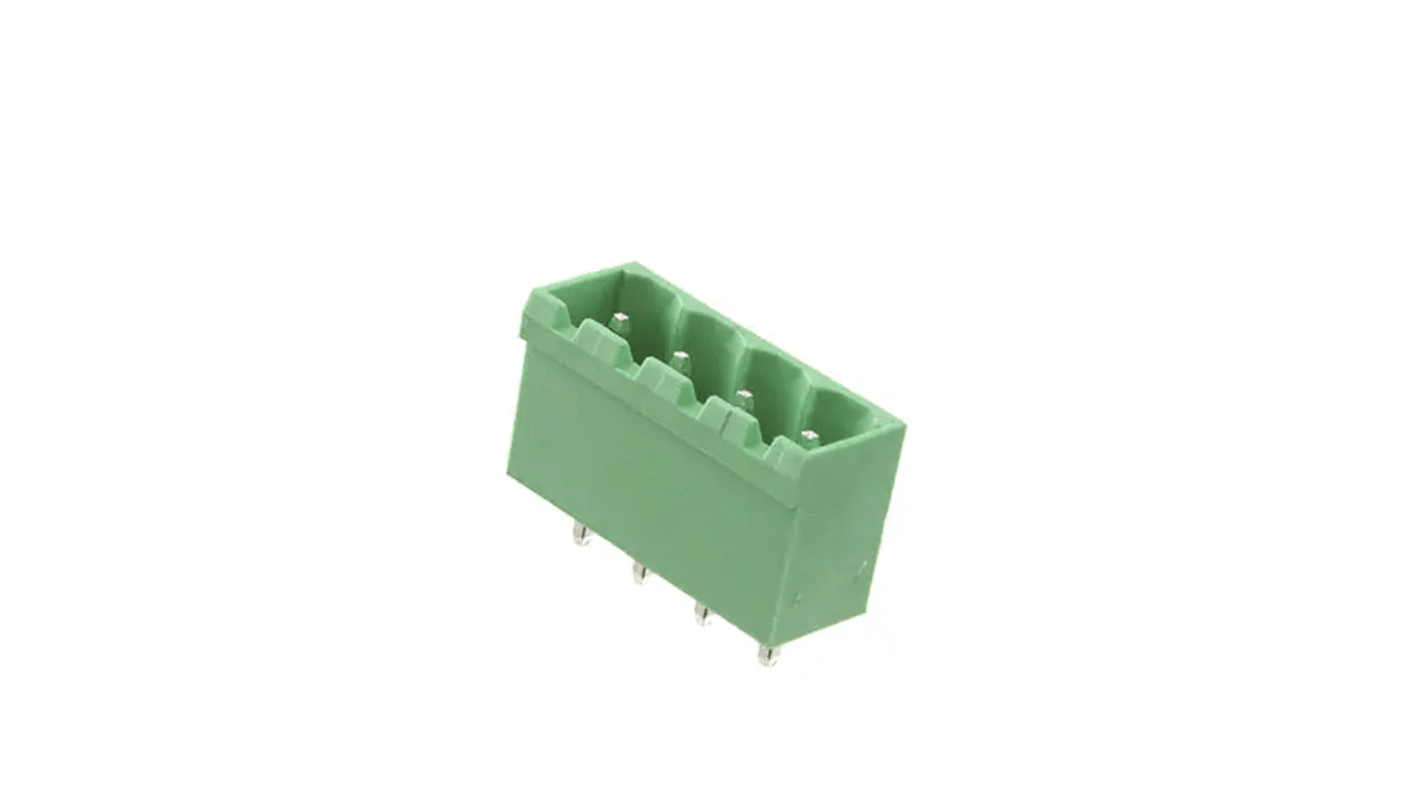 RS PRO 5mm Pitch 4 Way Pluggable Terminal Block, Header, Through Hole