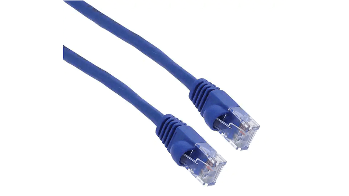 RS PRO Cat5e Male RJ45 to Male RJ45 Ethernet Cable, U/UTP, Blue PVC Sheath, 3m, UL 94 V0