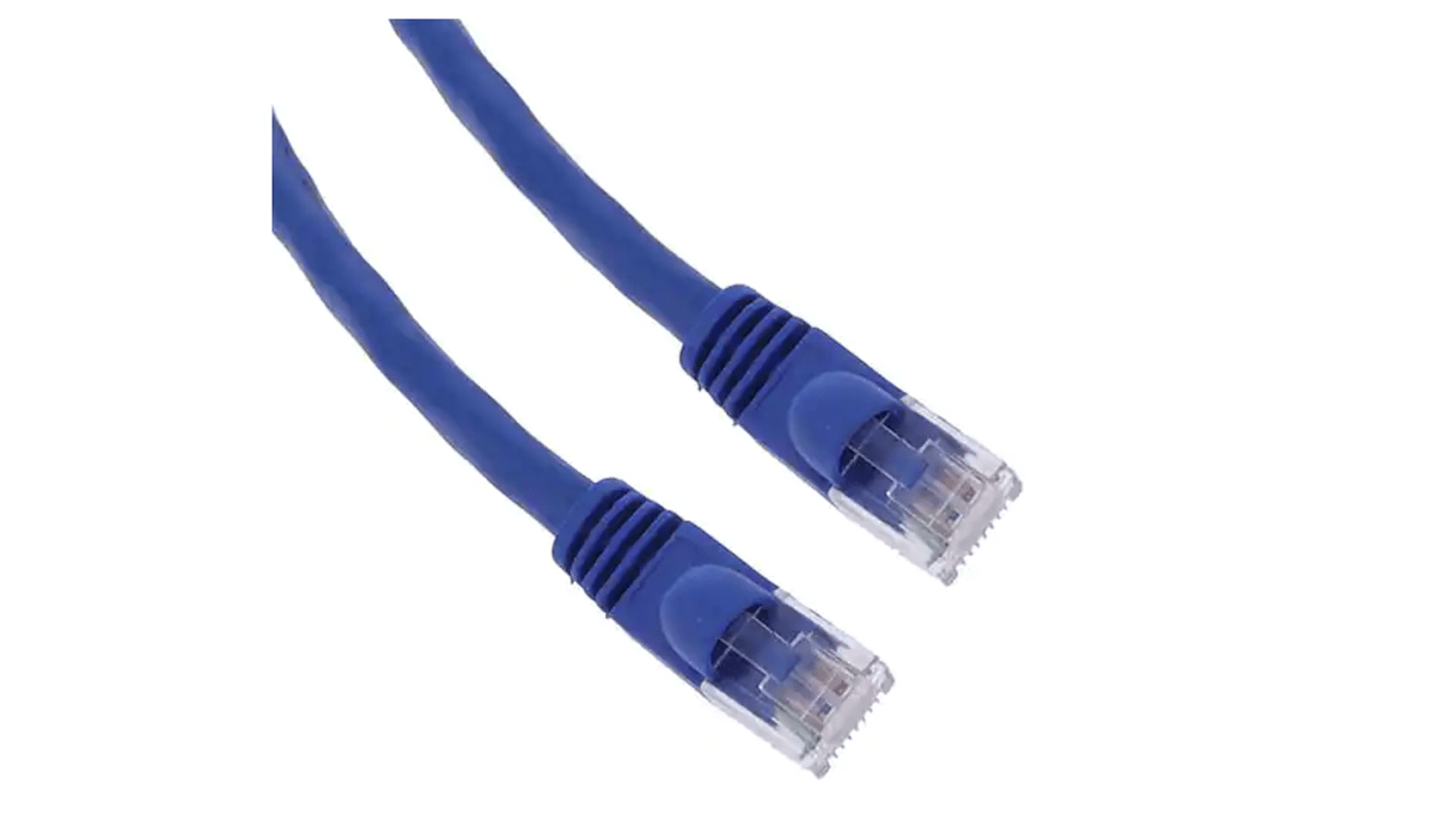 RS PRO, 3m Cat6, Blue RJ45 to Male RJ45 Male, U/UTP Unshielded, Terminated PVC Sheath