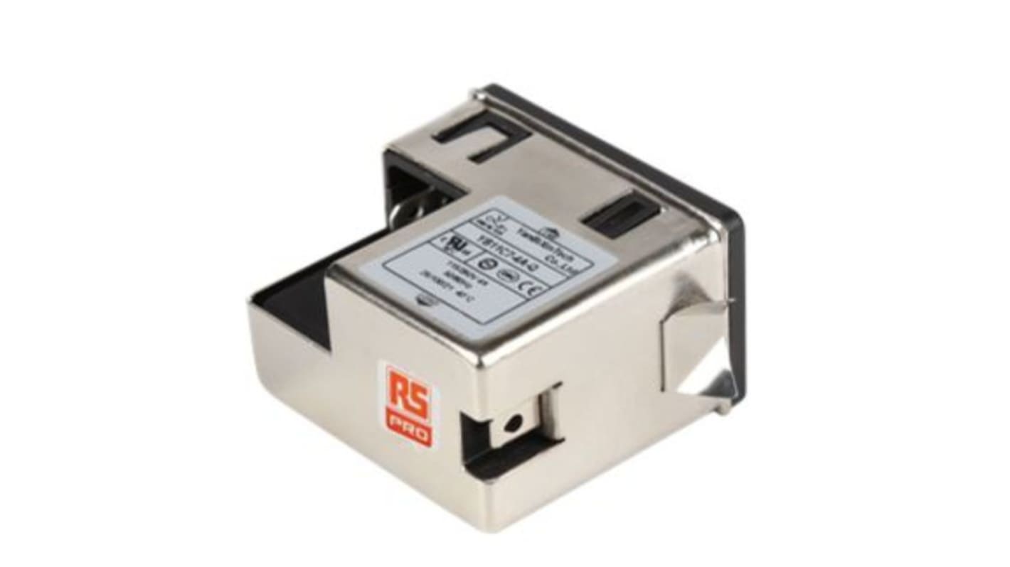 RS PRO 单相电源滤波器, 10A, 115/250V 交流, 50/60Hz, 底盘安装