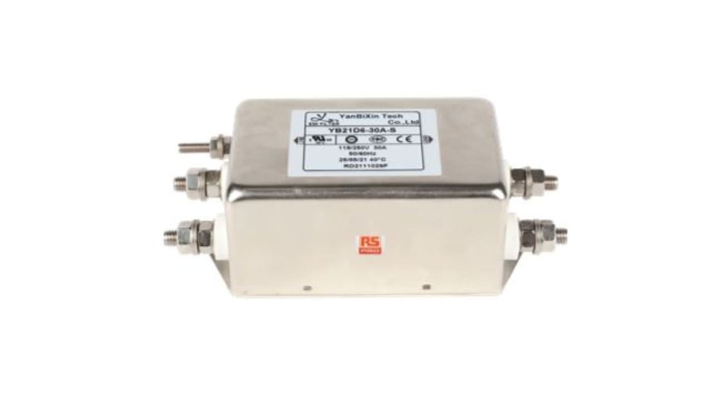 RS PRO 30A 250 V ac, Chassis Mount EMI Filter, Single Phase