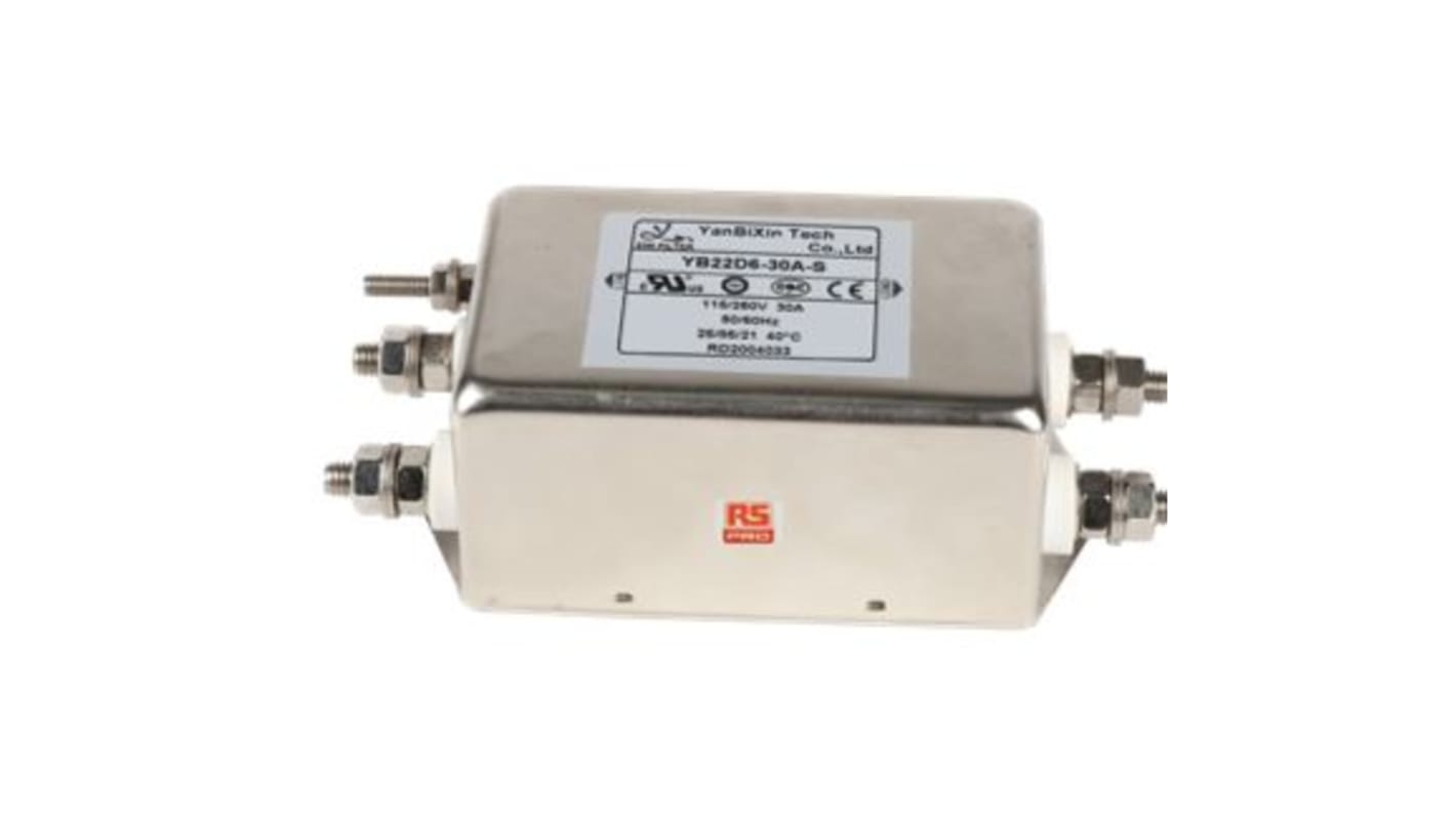 RS PRO 3A @ 40°C 250 V ac, Chassis Mount Power Line Filter, Single Phase
