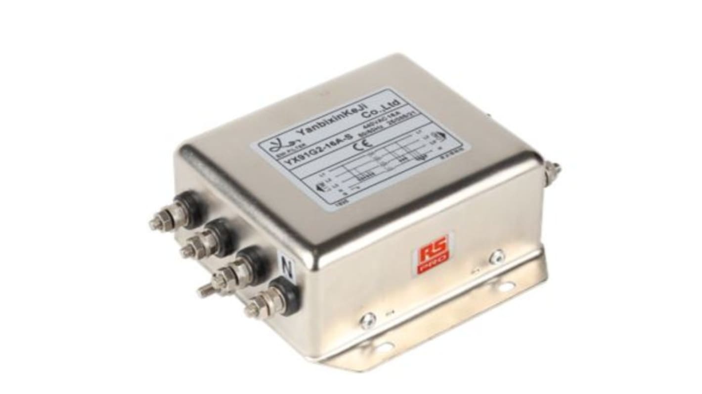 RS PRO 16A 300/520 V ac 50/60Hz, Chassis Mount EMC Filter, Screw 3 Phase