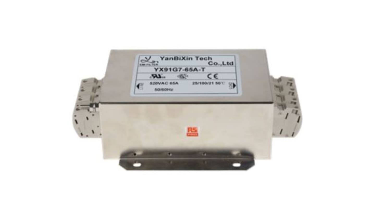 RS PRO 65A 520 V ac, Chassis Mount Power Line Filter 3 Phase