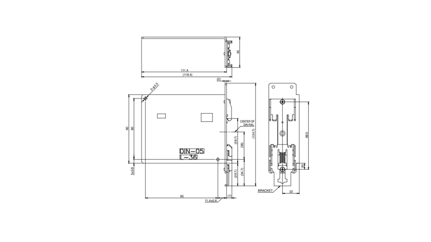 TDK-Lambda Mounting Bracket, for use with RWS100B, RWS-B Series