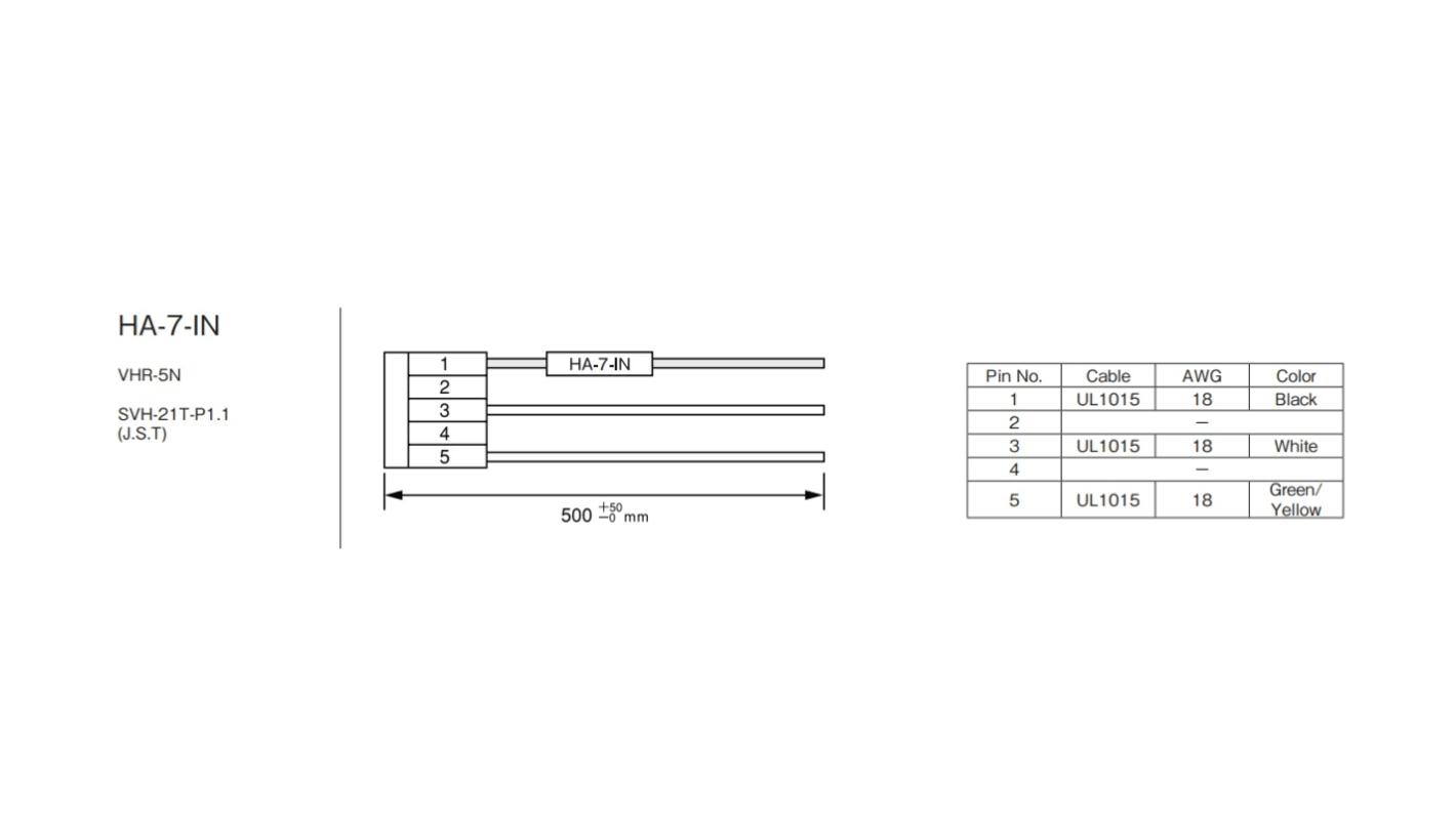 TDK-Lambda Wire Harness, for use with VS150E, ZWD-PAF Series
