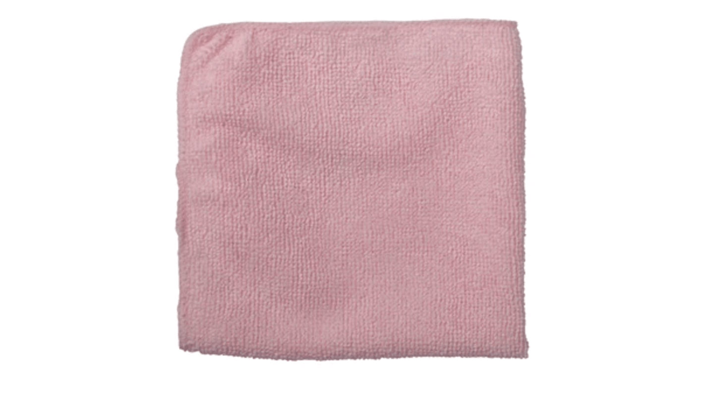 Rubbermaid Commercial Products Microfiber Light Duty Cloth Pink Microfibre Cloths for Wet/Dry, Case of 24