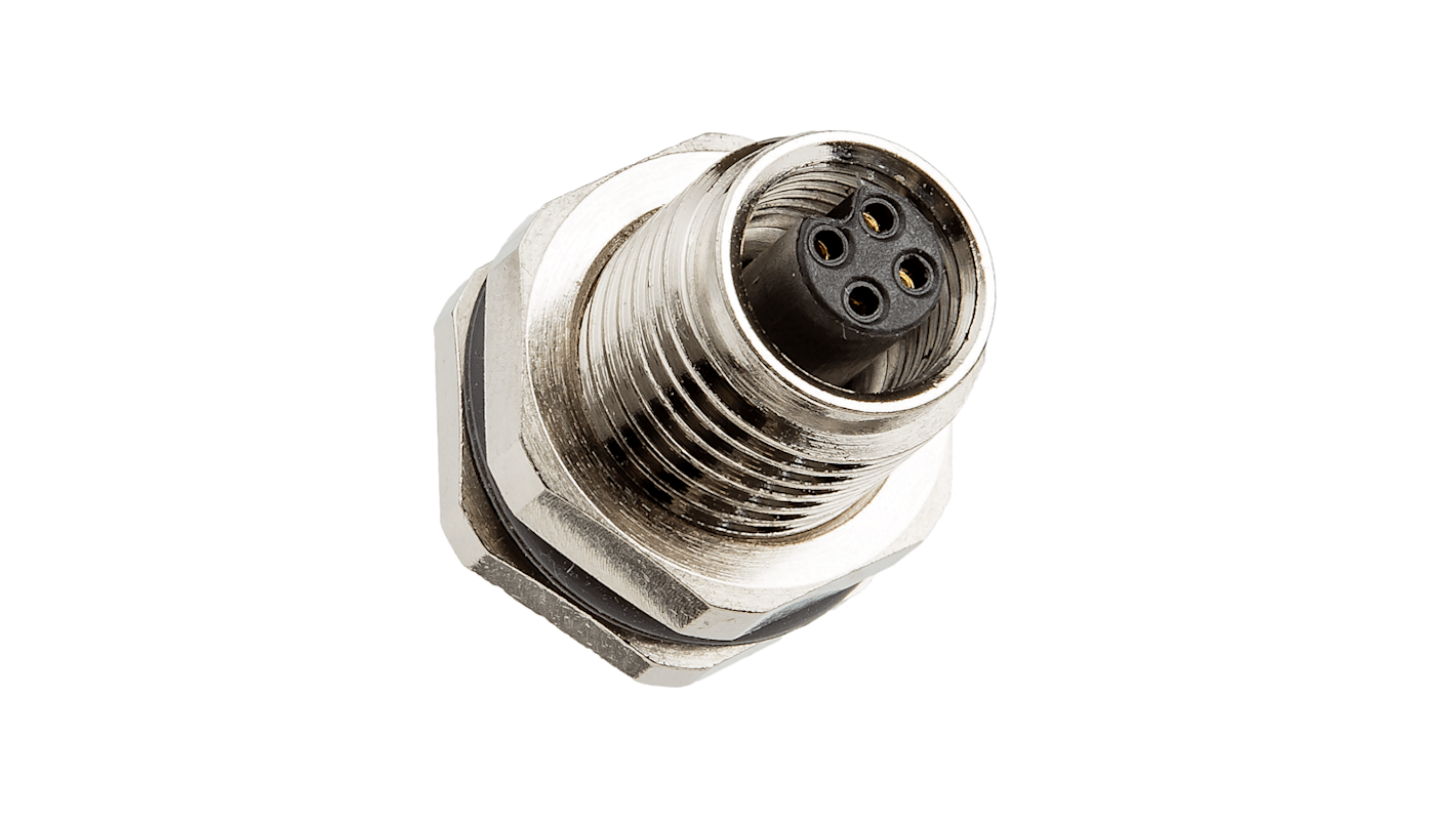 Amphenol Circular Connector, 4 Contacts, Panel Mount, M5 Connector, Plug, Female, IP67, M Series