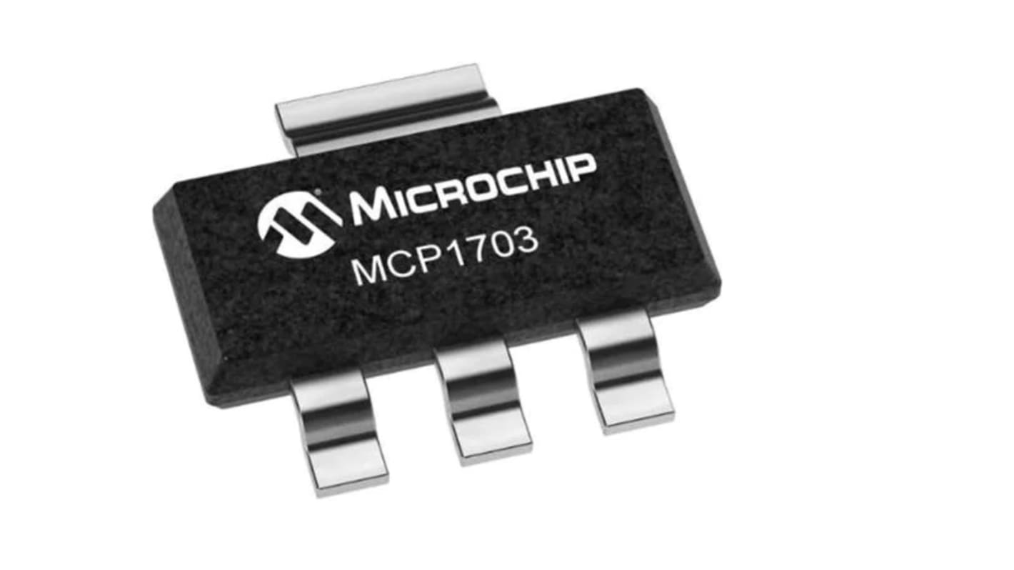 Microchip LDO稳压芯片, 3.3 V输出, 250mA最大输出, 单路输出