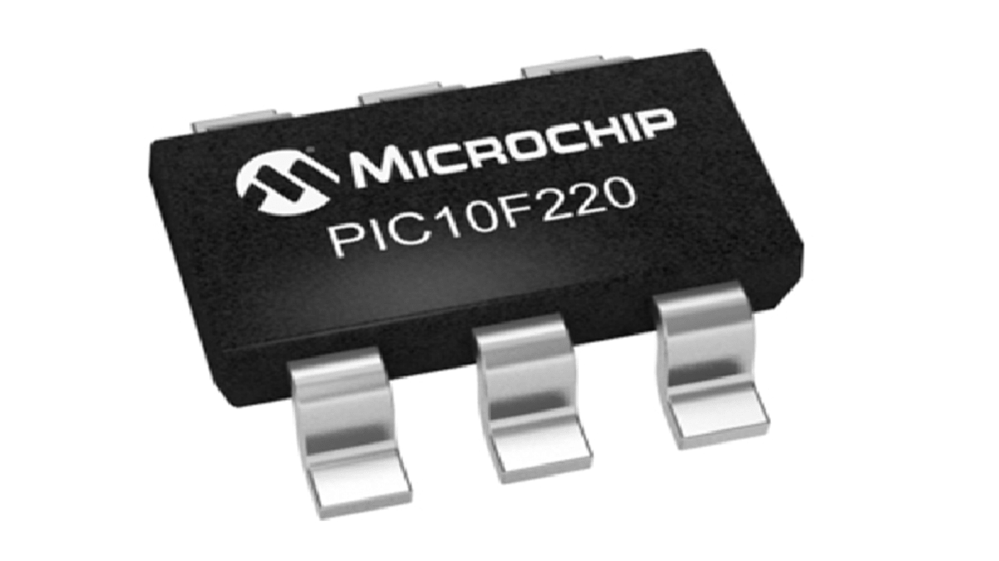 Microcontrolador Microchip PIC10F220T-E/OT, núcleo PIC, SOT-23 de 6 pines