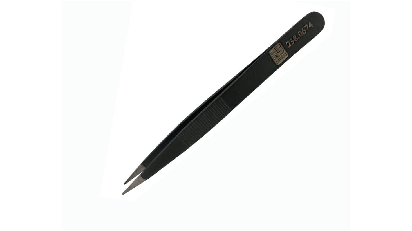 RS PRO 120 mm, Low Carbon Austenitic Steel, Strong Thick, Tweezer